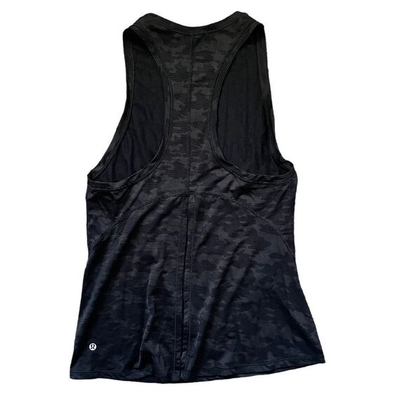 LULULEMON Miles Ahead Tank Black Camo Size 6 - See Measurements - Picture 5 of 11